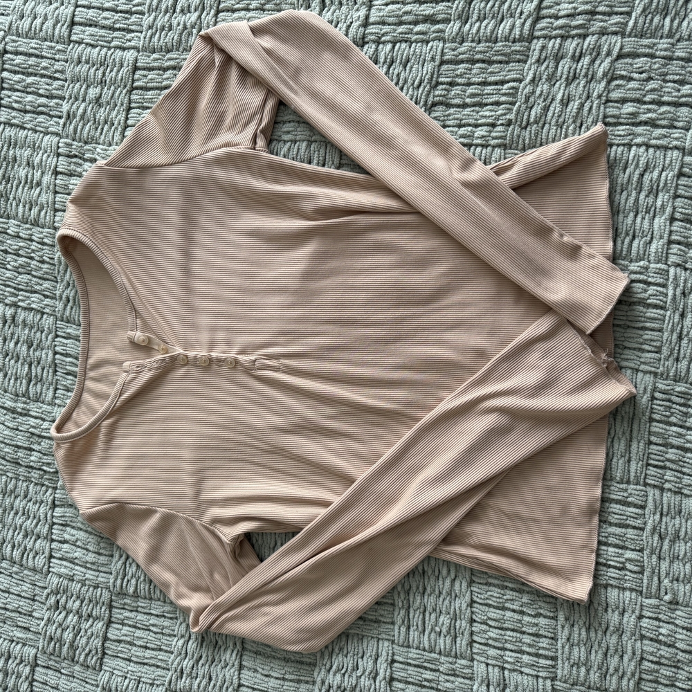 Women's Beige Long Sleeve Top